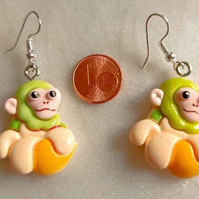 Boucles d'oreilles singe 